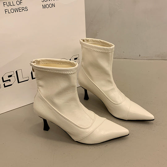 Damen Elegante Stiefeletten mit spitzem Schuhdesign und stylischem Absatz EB