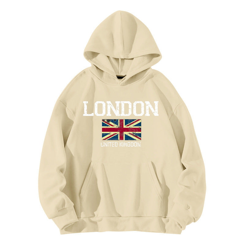 Damen Kapuzenpullover im urbanen London-Style mit Kängurutasche und gemütlichem Schnitt EB