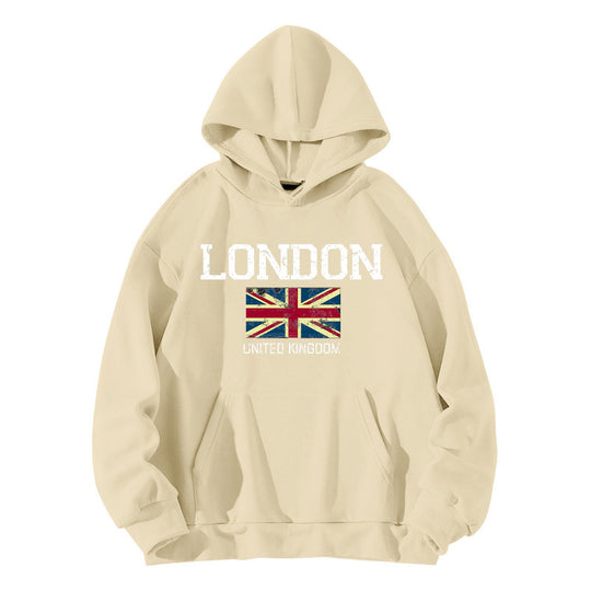 Damen Kapuzenpullover im urbanen London-Style mit Kängurutasche und gemütlichem Schnitt EB