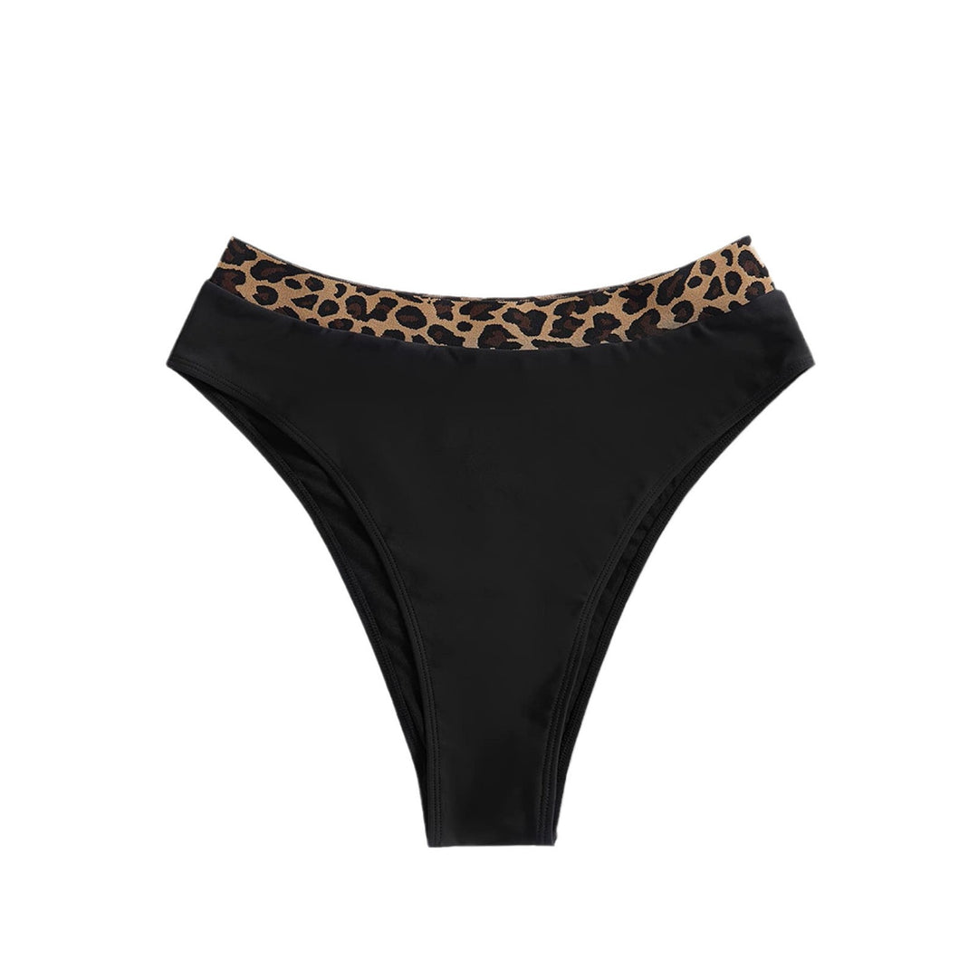 Damen Hochtailliertes Bikini-Unterteil mit modischem Leopardenmuster EB