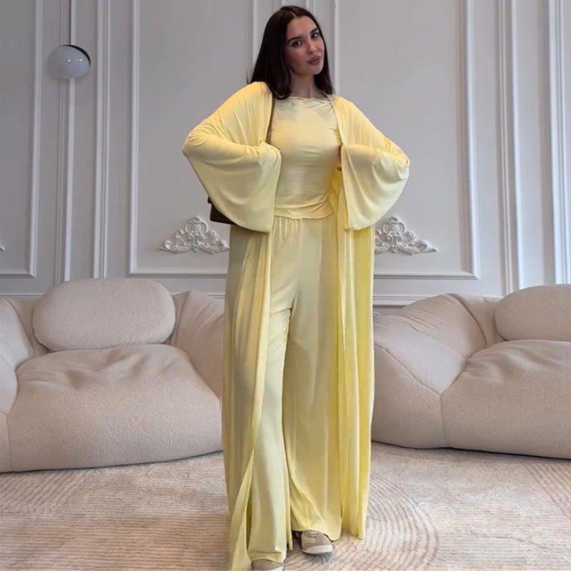 Damen weiter geschnittenes Jumpsuit-Set mit lässigen Ärmeln EB