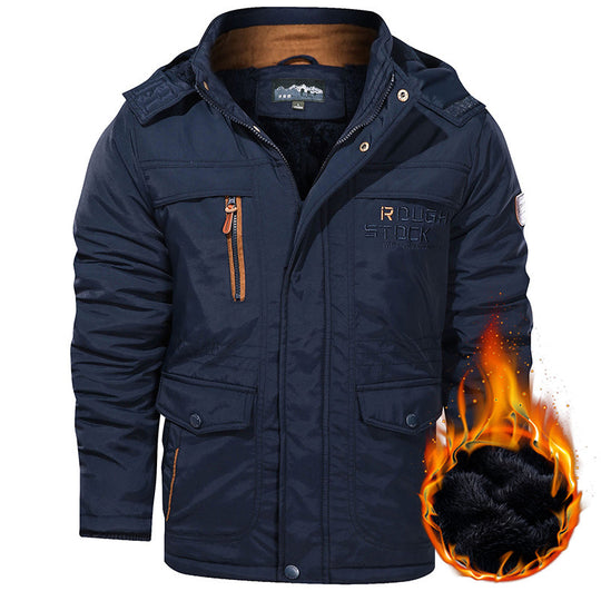 Herren nan isolierte Kapuzenparka mit Sherpa-Innenfutter, winddichter Front und Multifunktions-Taschen EB
