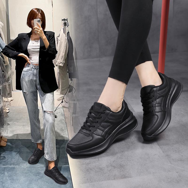 Damen nan modische Plateau-City-Sneaker mit extraweich gepolstertem Fußbett, stoßdämpfender Zwischensohle und sportiver Seitenapplikation EB