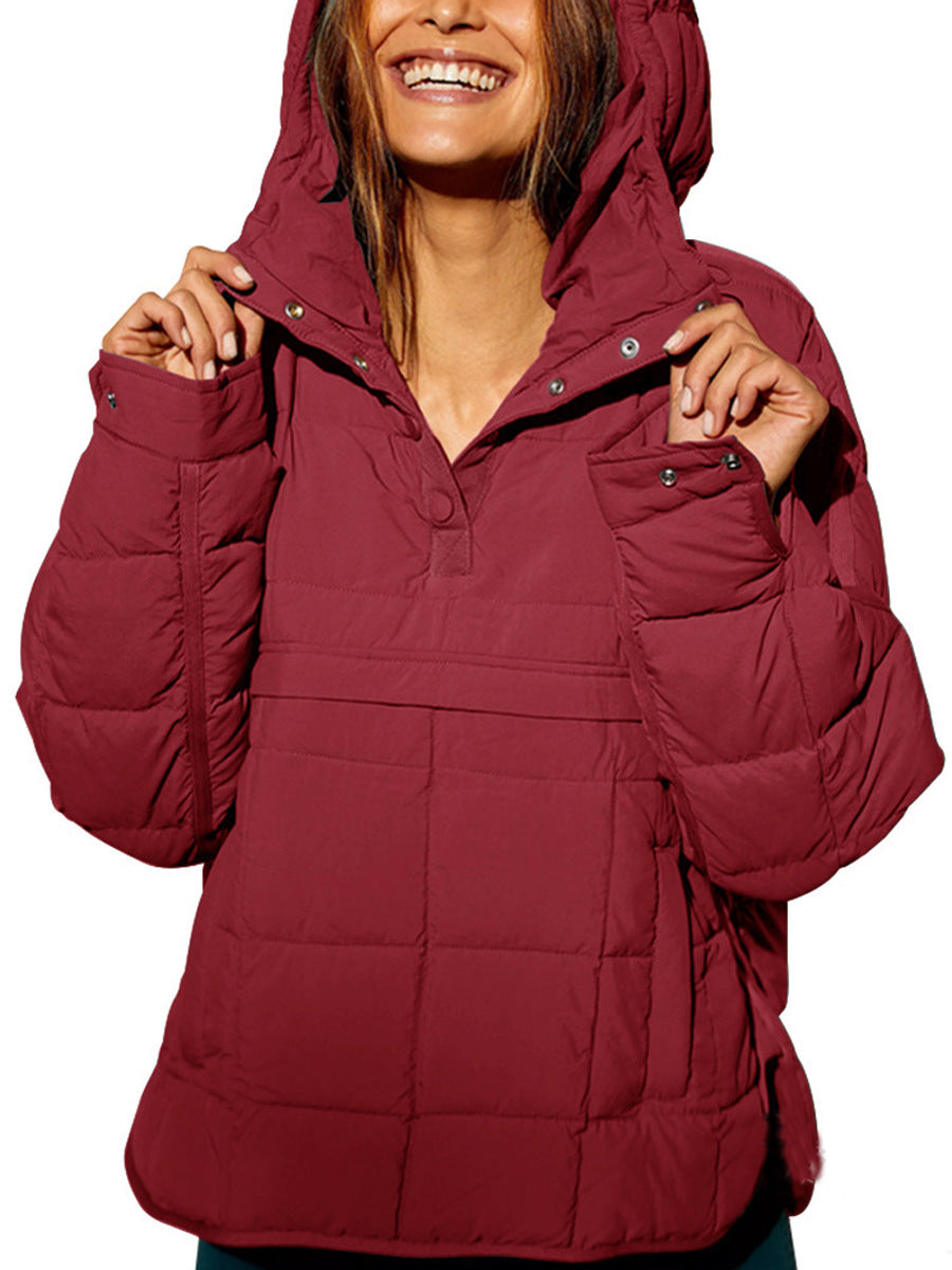 Damen lässige Winterjacke mit Steppdesign und Kragen EB
