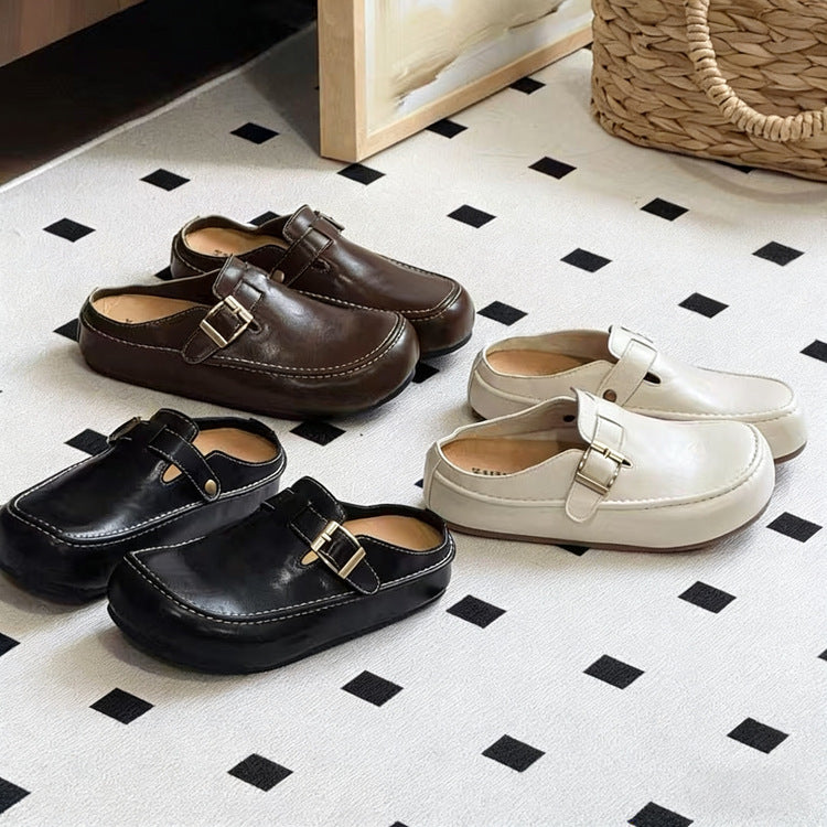 Damen stilvolle Clogs mit modischem Schnallenverschluss und hochwertigen Materialien EB