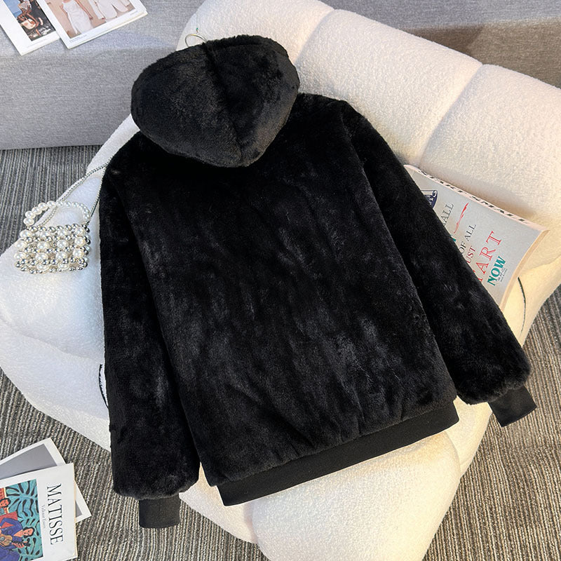 Damen Fleecegefütterte Kapuzenjacke mit Wendeoption EB
