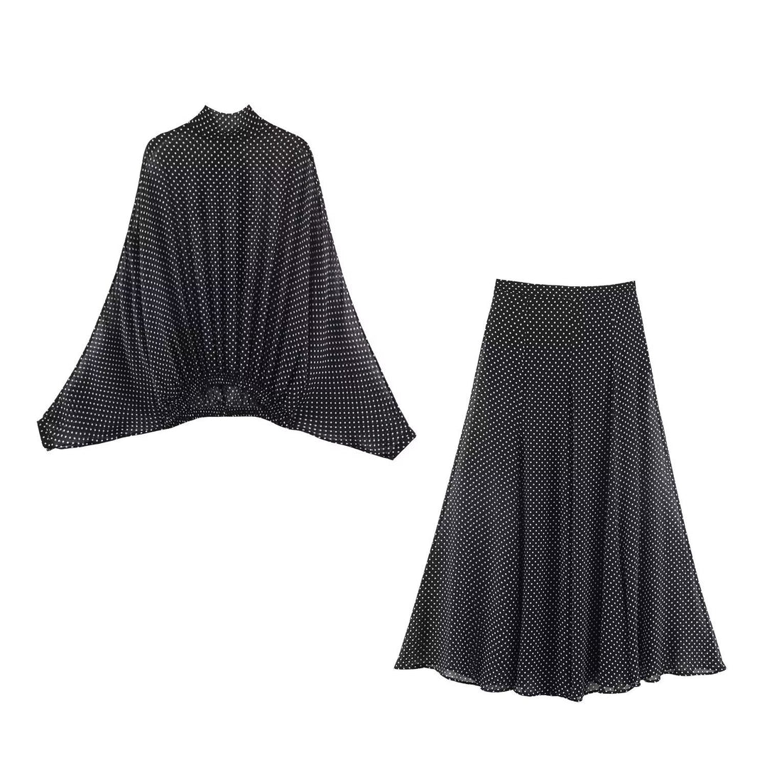Damen Maxirock mit elegantem Pünktchenmuster und fließendem Schnitt EB