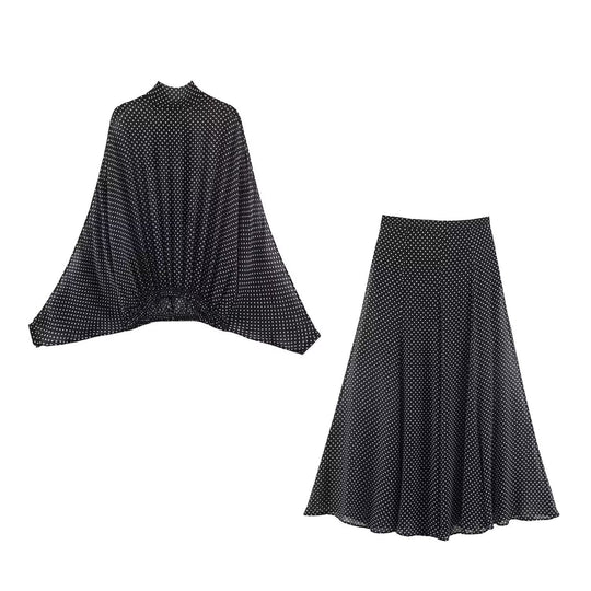Damen Maxirock mit elegantem Pünktchenmuster und fließendem Schnitt EB