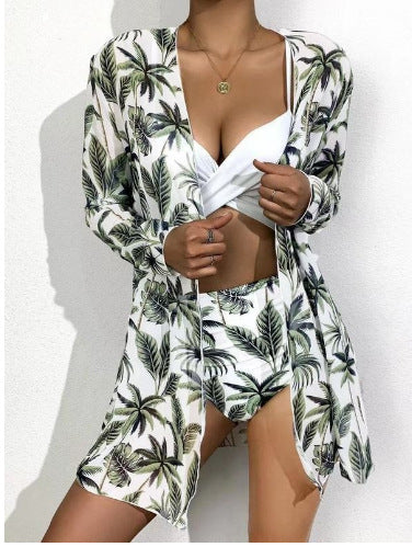 Damen Zweiteiliges Bikini-Set mit floralem Wickelüberwurf EB