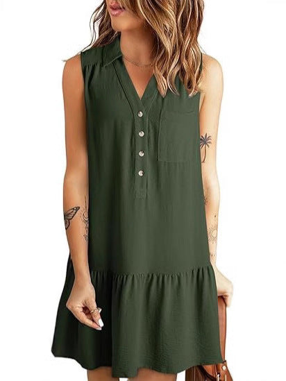 Damen Hemdblusenkleid mit geschmeidigem Fall und elegantem Rüschenabschluss EB