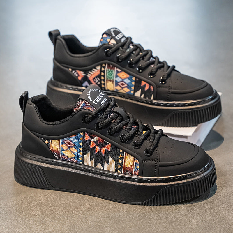 Damen modische Sneakers mit farbenfrohem Ethno-Muster und dämpfender Sohle EB