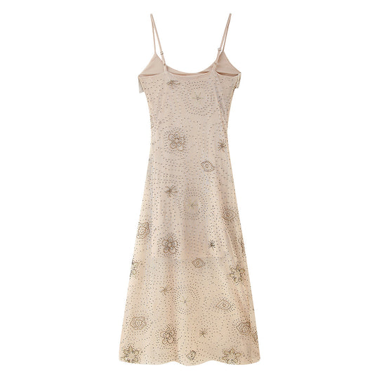 Damen Midikleid mit floralem Rüschendesign und zarten Pailletten EB