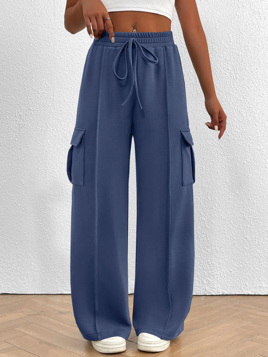 Damen Cargo-Hose mit weitem Schnitt und elastischem Bund EB