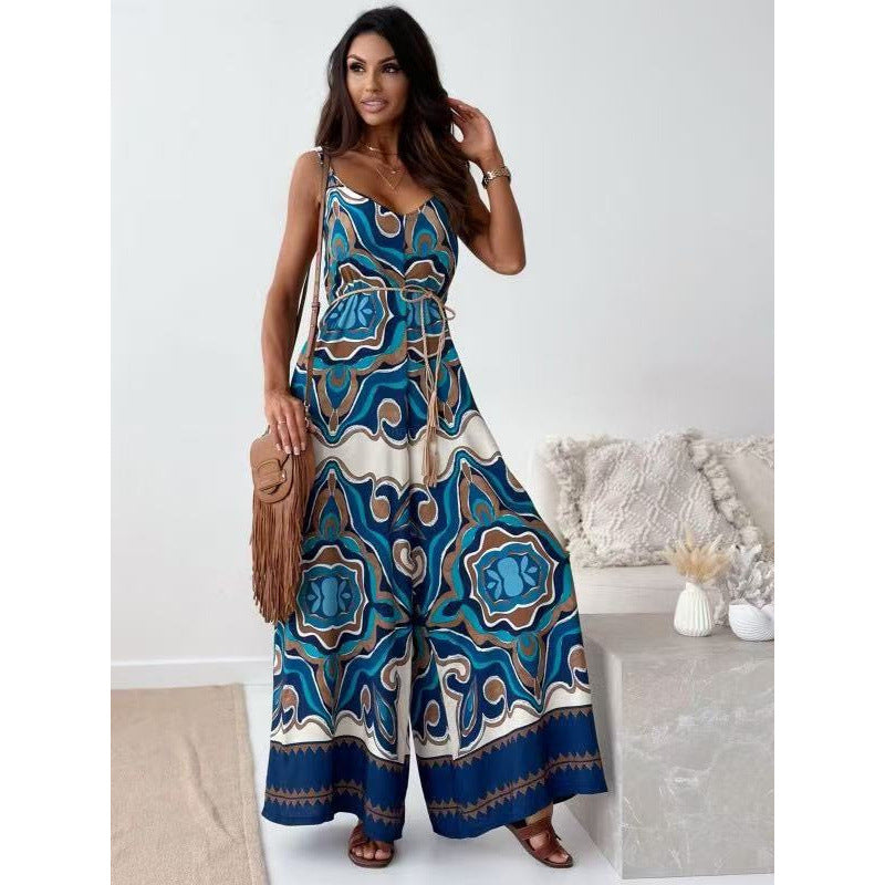 Damen Bohemian Weitbeiniger Bodysuit EB