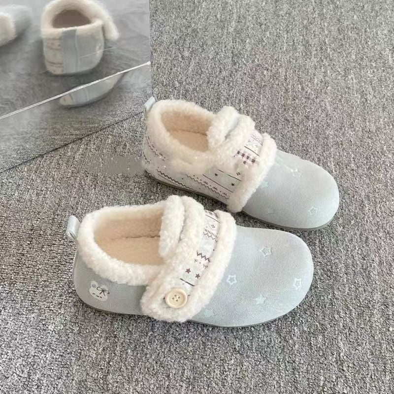 Damen Flauschige Hausschuhe mit verstellbarem Riemen und weich gefüttertem Innenfutter EB