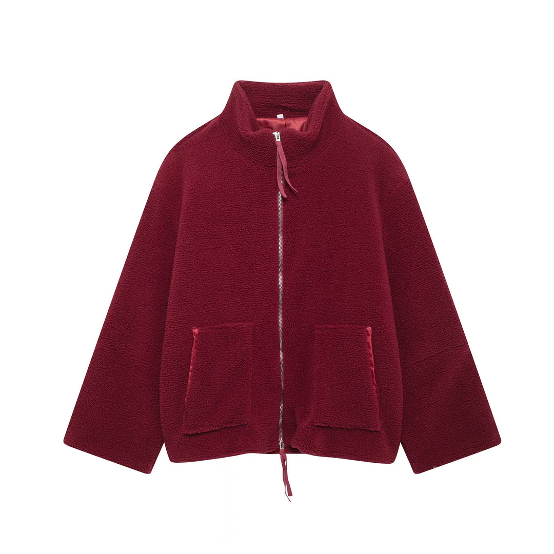 Damen Fleecejacke mit hohem Kragen und Reißverschluss EB