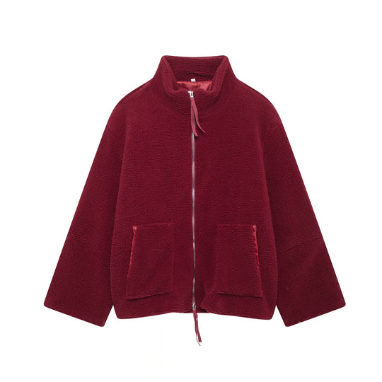 Damen Fleecejacke mit hohem Kragen und Reißverschluss EB