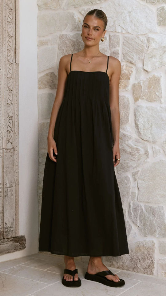 Damen Maxikleid mit gerafftem Oberteil und spaghettiträgern EB