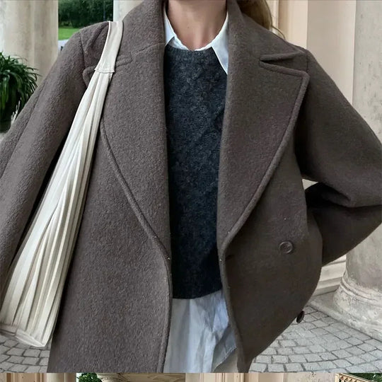 Damen Oversized Wollmantel EB