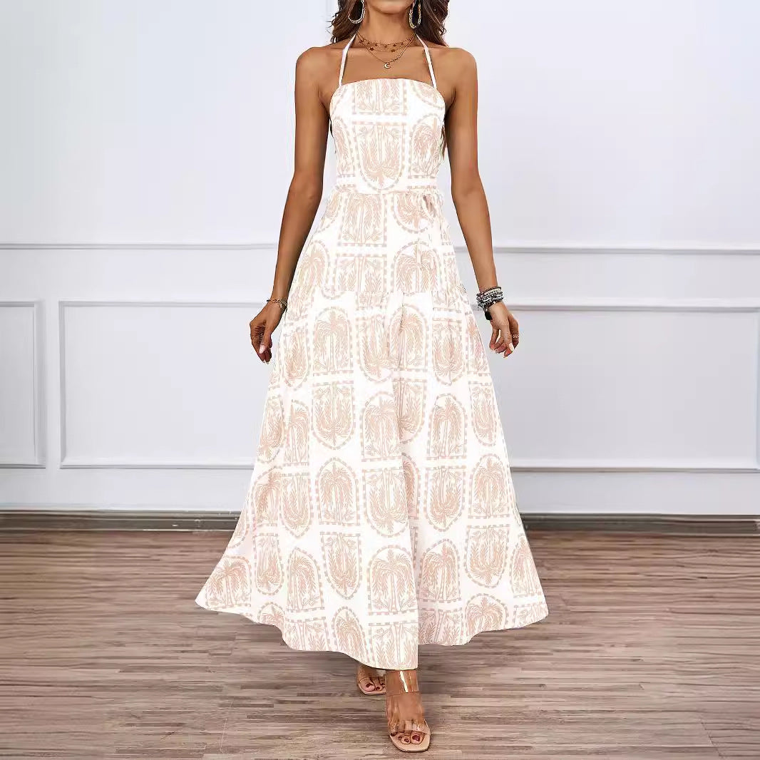 Damen Maxikleid mit raffiniertem Design und luftigen Trägern EB