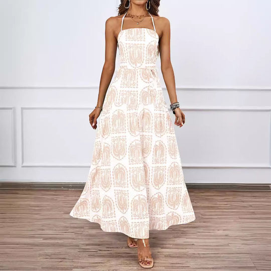 Damen Maxikleid mit raffiniertem Design und luftigen Trägern EB