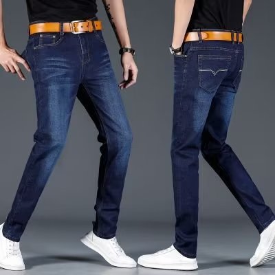 Herren Slim Fit Jeans mit elastischem Bund und modernen Akzenten EB