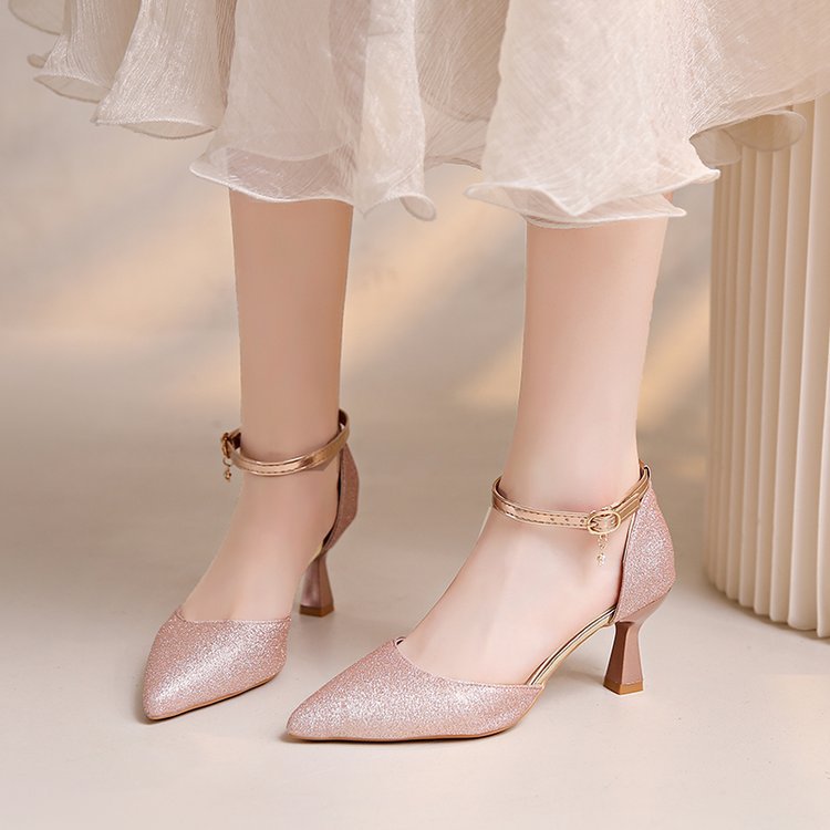Damen elegante Pumps mit Glitzer-Details EB