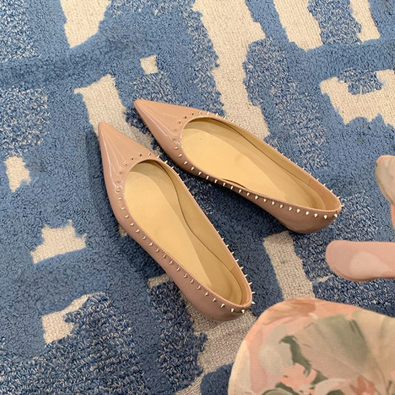 Damen elegante Ballerinas mit Nieten EB
