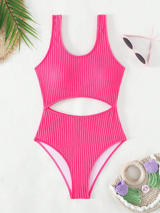 Damen Sportlicher Badeanzug mit Cut-Out-Details EB