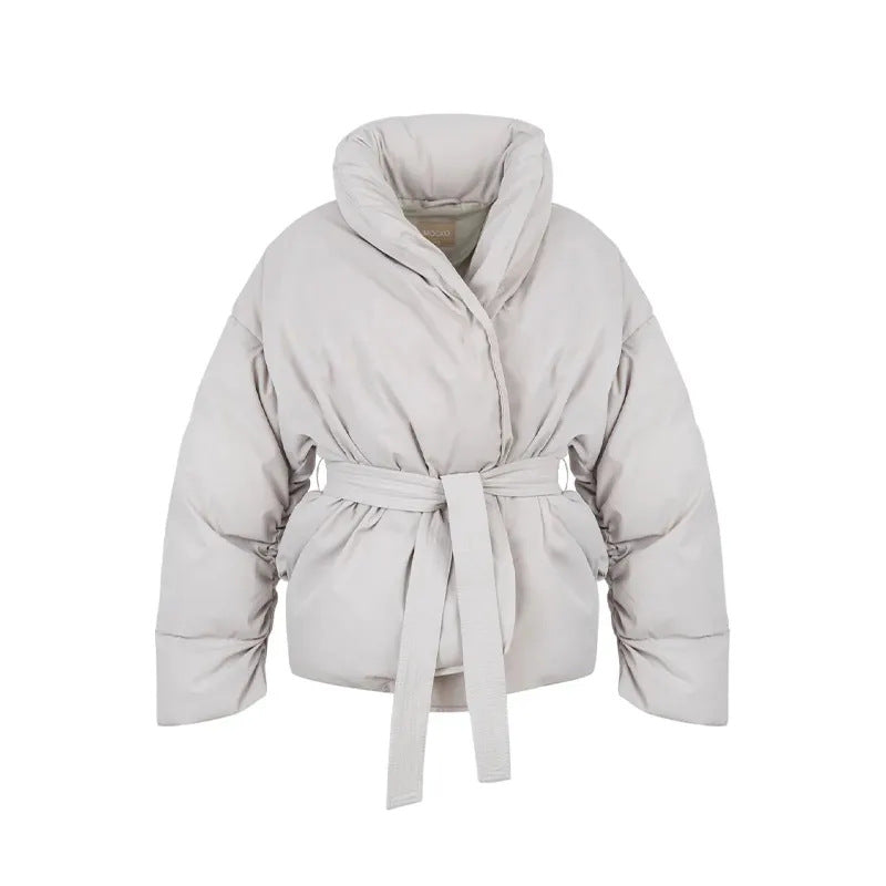 Damen Praktische und modische Daunenjacke mit Gürtel EB