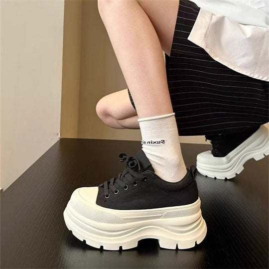Damen High-Top Sneakers mit dicker Sohle und atmungsaktivem Obermaterial EB