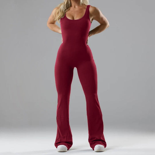Damen Sportlicher Flared Jumpsuit mit weichem Material EB