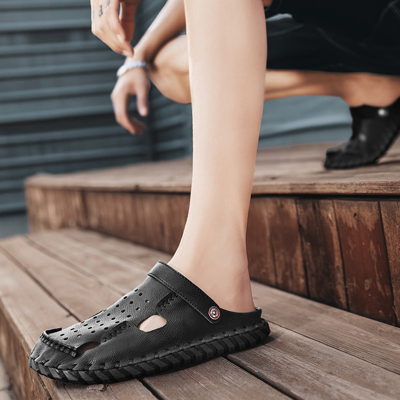 Damen Leder Sandalen mit atmungsaktiven Öffnungen von EB