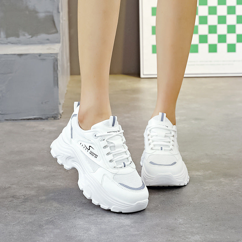 Damen Chunky Sneakers mit atmungsaktivem Obermaterial und stoßdämpfender Sohle EB
