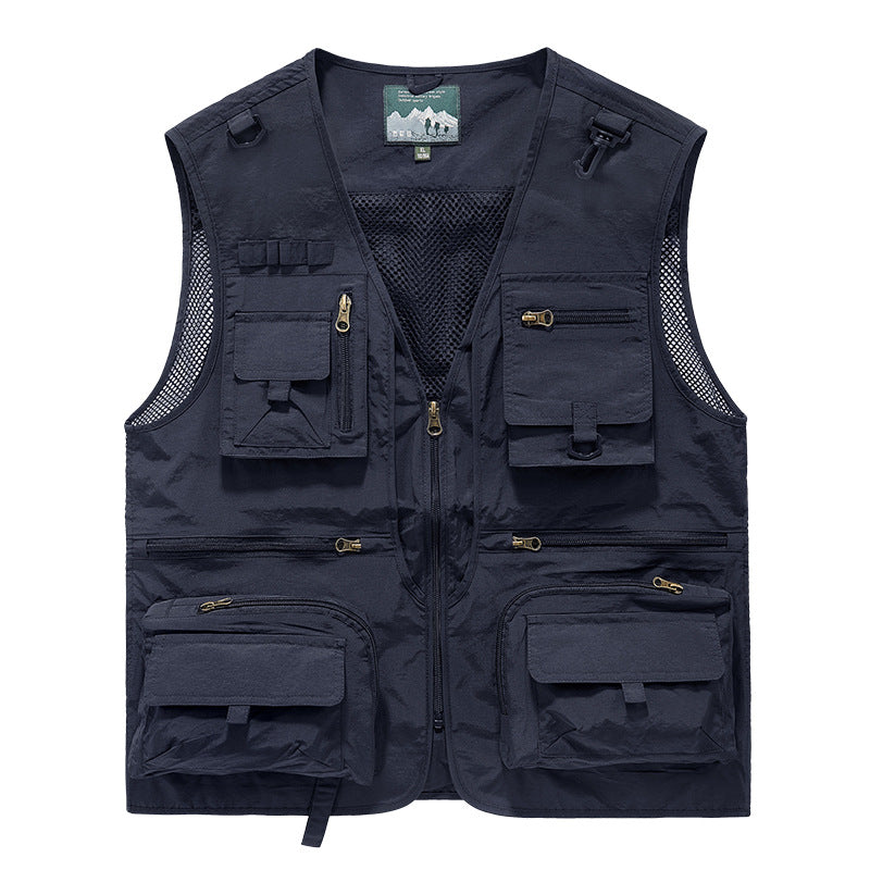 Herren nan multifunktionale Outdoor-Taktikweste mit zahlreichen Taschen und Netzbesatz EB