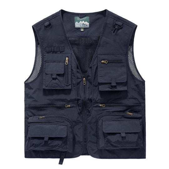 Herren nan multifunktionale Outdoor-Taktikweste mit zahlreichen Taschen und Netzbesatz EB