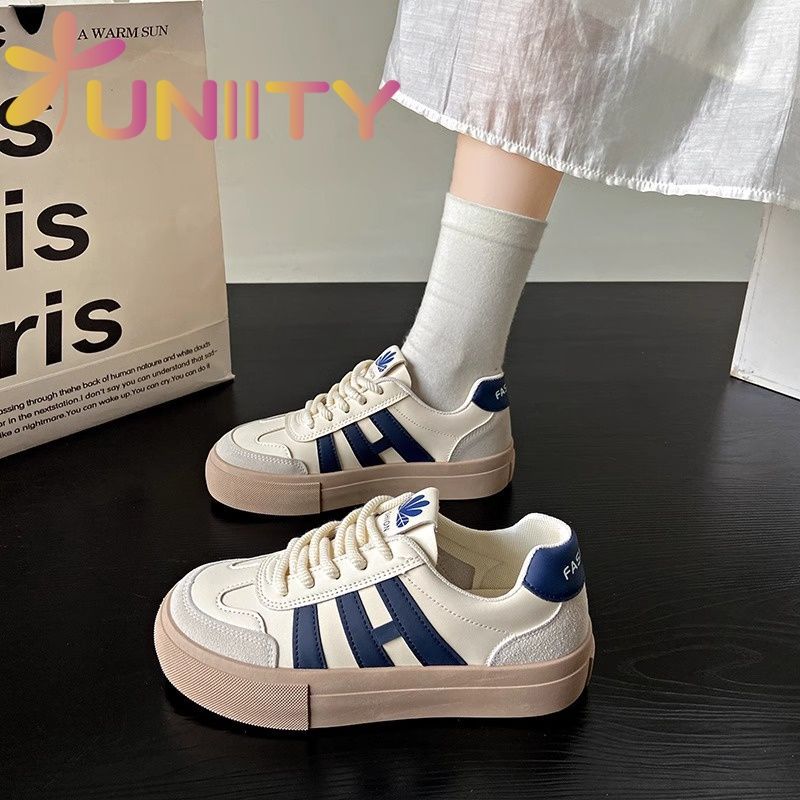 Damen modische Sneakers mit verstärktem Fersenbereich und atmungsaktiver Oberflächenstruktur EB