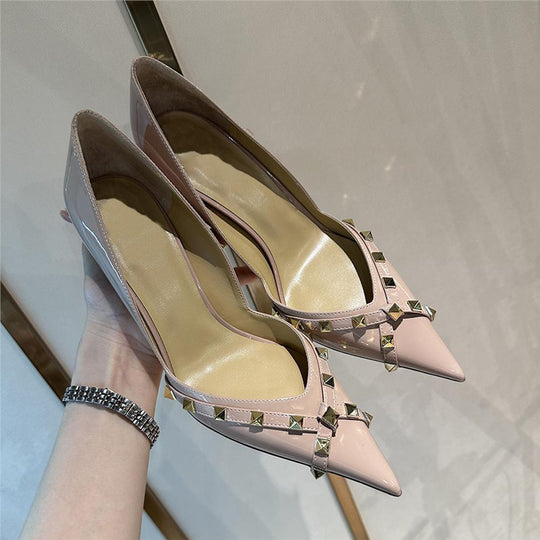 Damen elegante Stiletto-Pumps mit ausgefallenem Schnallen-Design EB