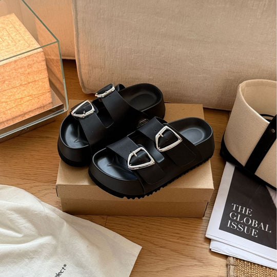 Damen modische Flip-Flops mit verstellbaren Schnallen und rutschfester Sohle EB