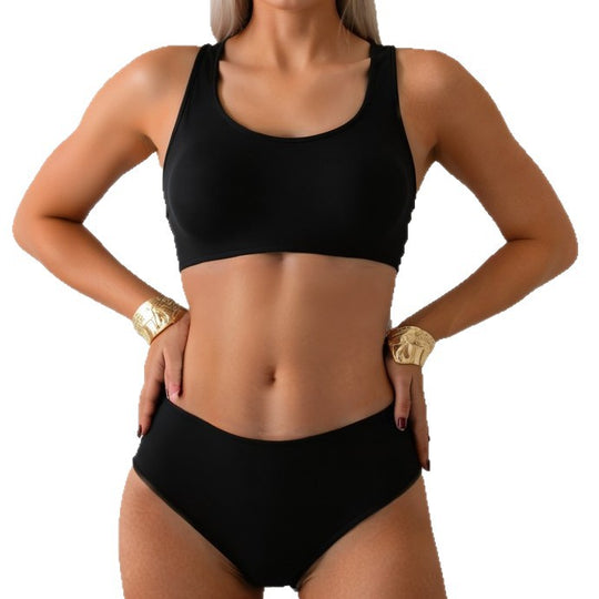 Damen Sportlicher Bikini mit körperbetontem Schnitt EB