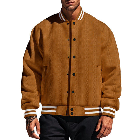 Herren lässige Bomberjacke mit strukturiertem Design EB