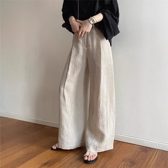 Damen Weite Leinenhose EB