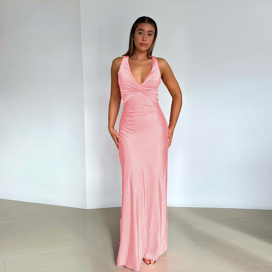 EB | Persönlichkeit Slim Fit Satin Kleid Damen