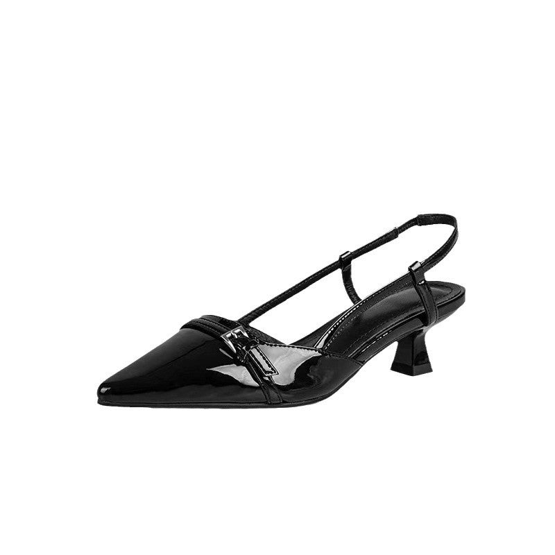 Damen Elegante Slingback-Ballerinas mit spitzem Zehenbereich und verstellbarem Riemen EB