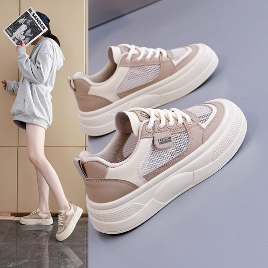 Damen modische Sport Sneakers mit atmungsaktivem Mesh-Obermaterial und flexibler Sohle EB