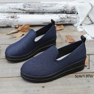 Damen Komfortable Slip-On Schuhe mit flexiblem Obermaterial und weicher Sohle EB