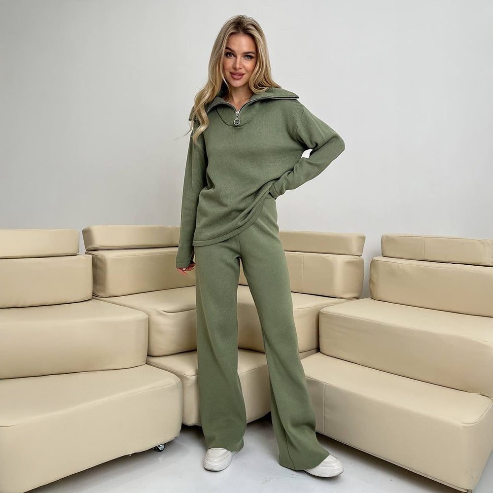 Damen Komfortables Sweat-Set mit hohem Kragen EB