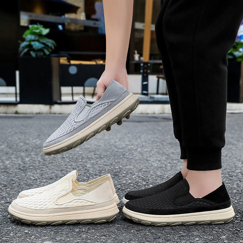 Herren nan atmungsaktiver Mesh-Slip-On Loafer mit elastischen Einsätzen und stoßdämpfender EVA-Sohle EB