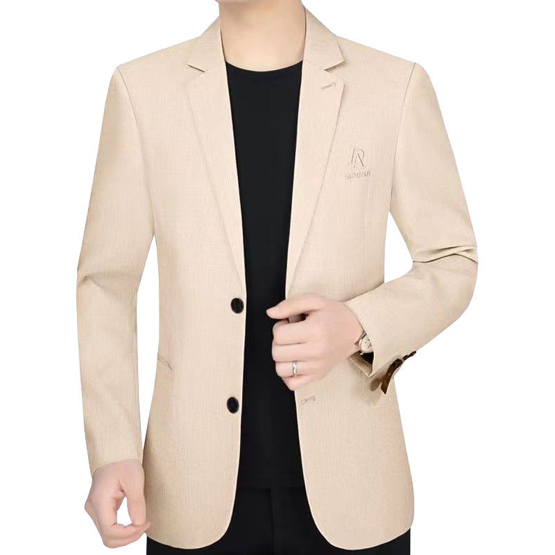 Herren Schmal geschnittenes Einreihiges City-Blazer mit strukturierter Wollmischung EB