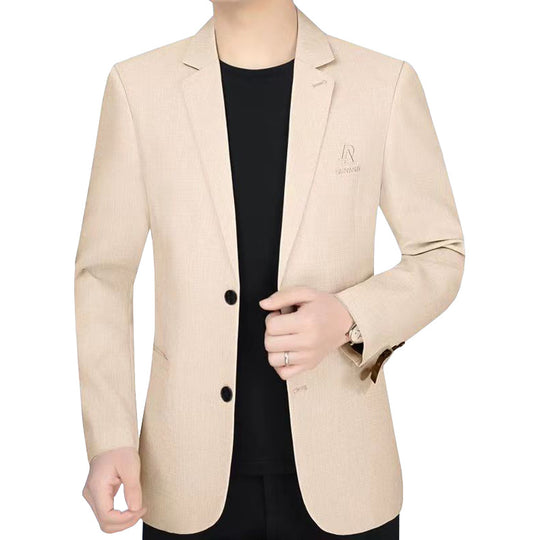 Herren Schmal geschnittenes Einreihiges City-Blazer mit strukturierter Wollmischung EB